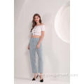 Wide Leg Pants Women's Blue and White Stripe Pants Factory